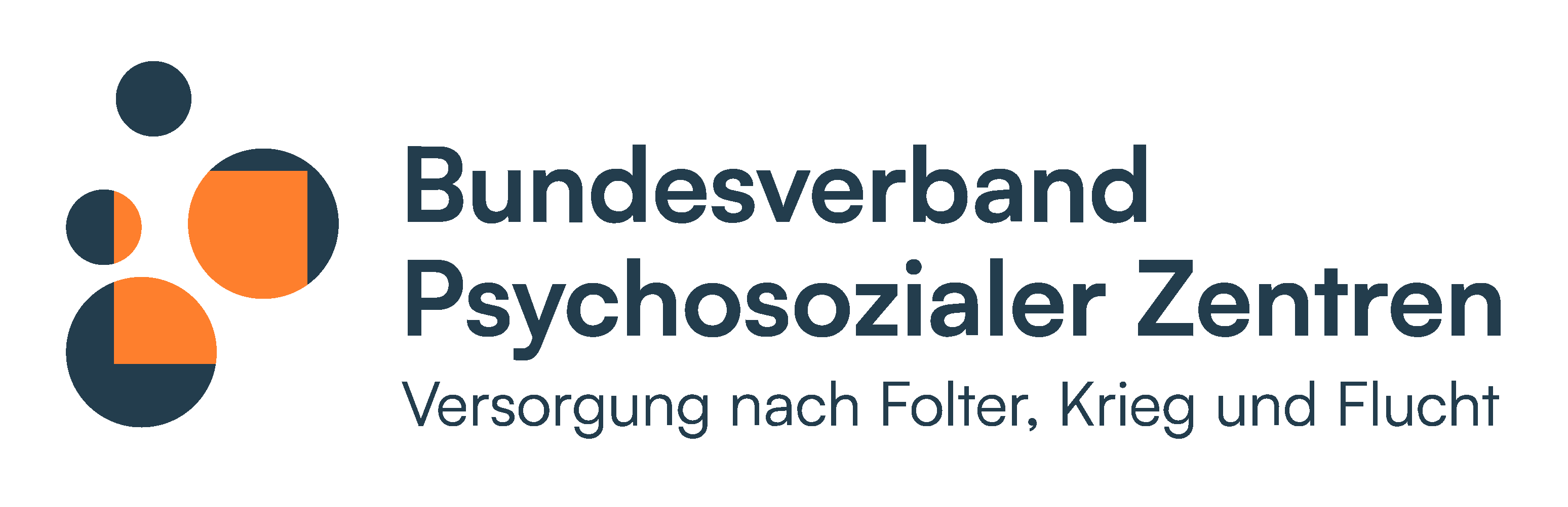 Logo Bundesverband Psychosozialer Zentren. Versorgung nach Folter, Krieg und Flucht